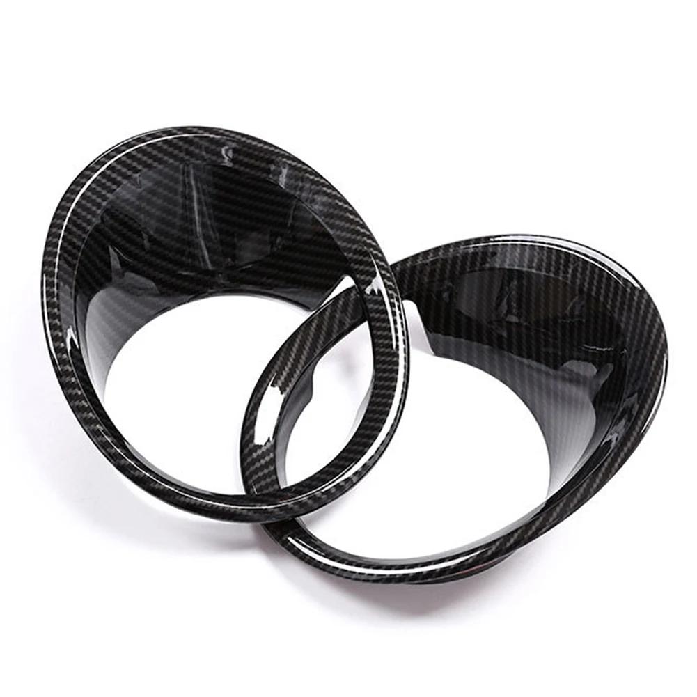 2pcs ABS Carbon Fiber Car Styling Front Fog Light Frame Lamp Ring Cover Trim for BMW X1 F48 2016-2019 Car Exterior Accessories