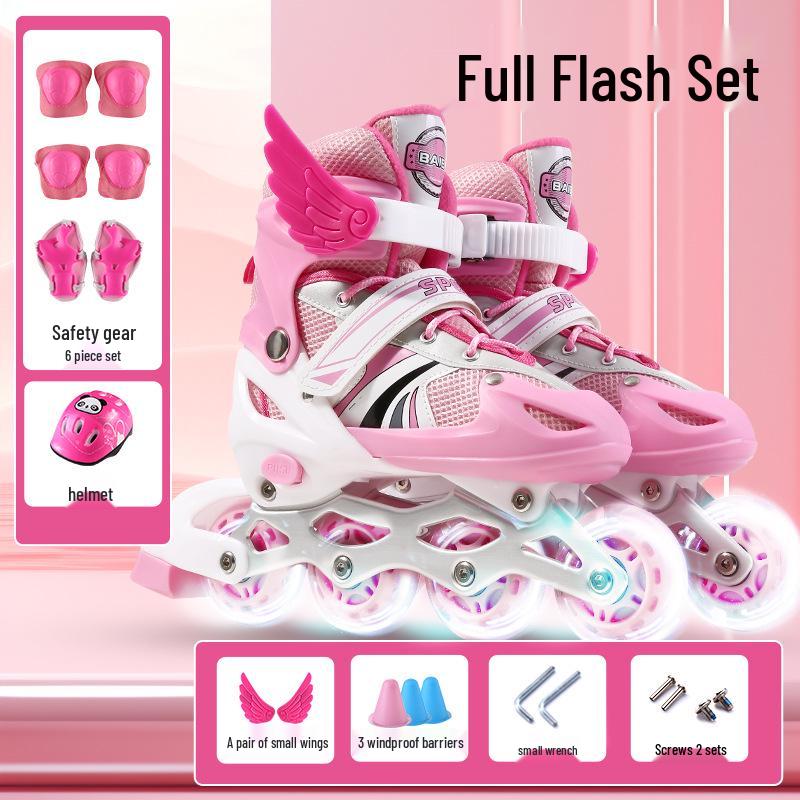 Kids' Inline & Ice Skates Set for Ages 3-15 - Beginner Rollerblades for Boys & Girls