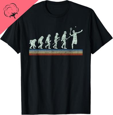 Retro Tennis Player Evolution Racket Game Sports Lover TShirt Unisex Summer Streetwear Tops Cotton Graphic T Shirts Camisas
