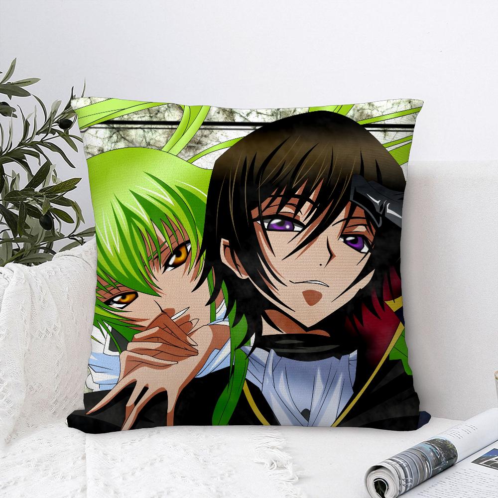 Anime C-Code Geass Pillow Case Sofa Decorative Home Double-Sided Print Plush Square Throw Pillow Covers Cushion Decor Cover