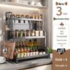 3-Tier Carbon Steel Multifunctional Kitchen Storage Rack