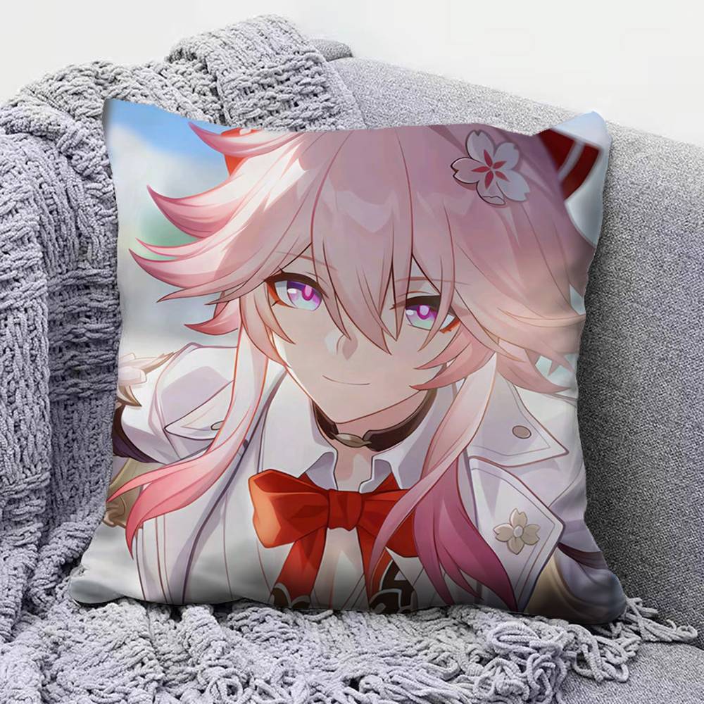 Evanescia Honkai Star Rail Game Anime Girl Pillow Covers Home Sofa Cushion Covers and Aecorative Custom