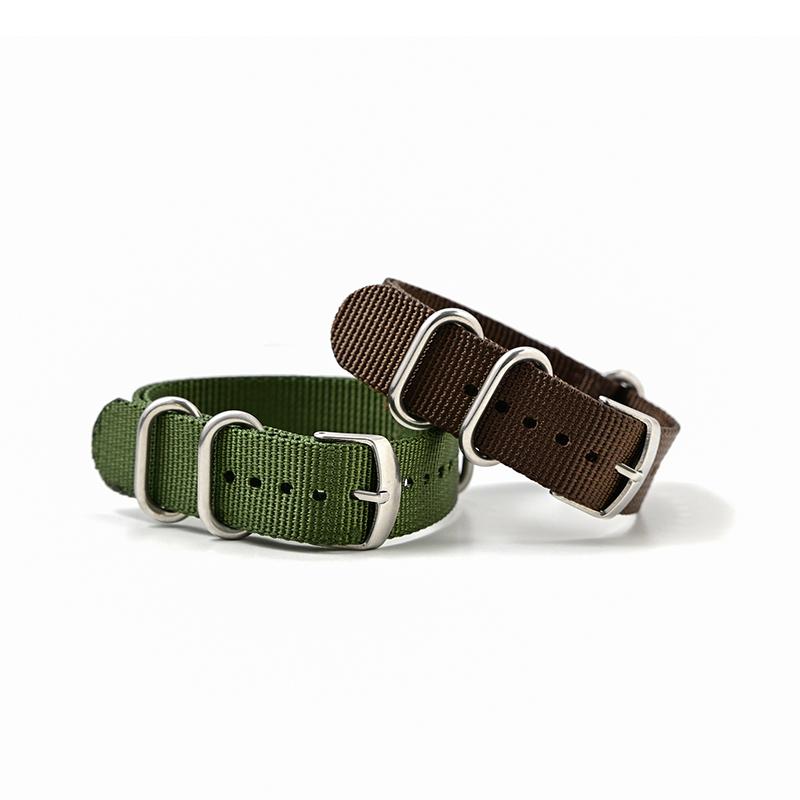 Nylon Watch Strap Replacement Strap with Silver Stainless Steel Buckle for Men's Watch 20mm/22mm/24mm Watch Bands