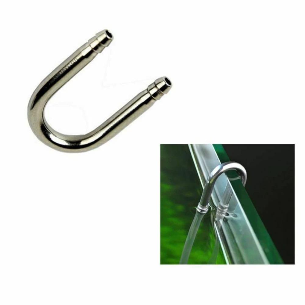 U Shape Aquarium Air Tube Connector Stainless Steel Co2 Diffuser Part Oxygen Pump Tube Connecting Bent Pipes Fish Tank Accessory