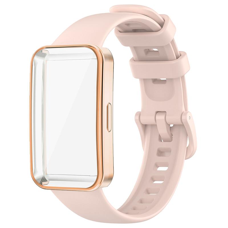 Band For Huawei Band 10 9 8 Strap Accessories Replacement Sport Bracelet Correa Huawei Band 10 9 8 Soft Case+Silicone Wristband