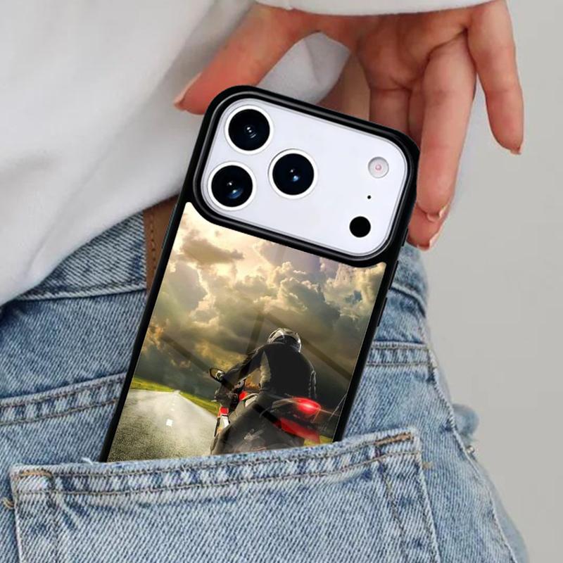 

Motorcycle Heartbeat Phone Case for iPhone 17ProMax 12 13 14 15 16e 17 Pro Max Plus Air Cover iPhone 12 Pro