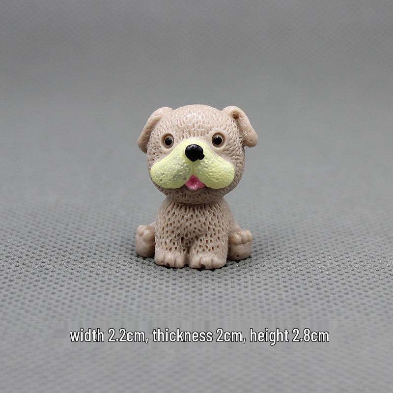 Entzückende Mini-Resin-Welpenfiguren - Pomeranian, Teddy, Bulldogge, Shar-Pei-Modelle - Kleine Ornamente für das kognitive Lernen von Kindern