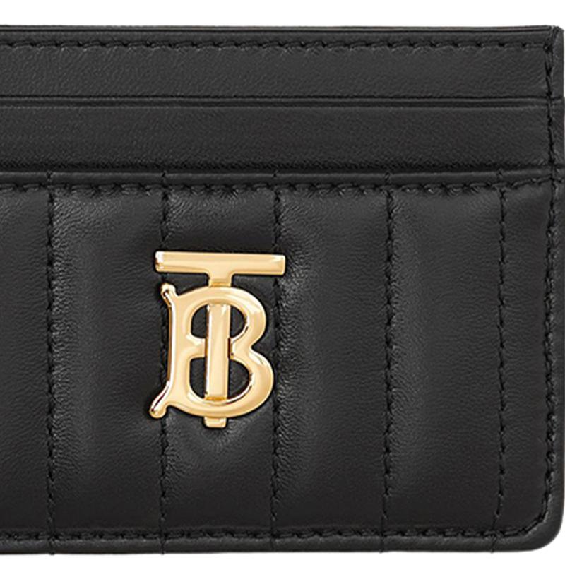 Burberry Lola Bag Gold Plated Exclusive Logo Design Quilted Lambskin Card Holder Women Bags Black 80623741