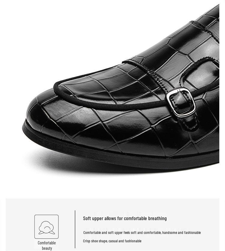 Men's Plus Size Leather Monk Loafers: Double-Stitched, Casual, Sizes 38-48, Perfect for Weddings