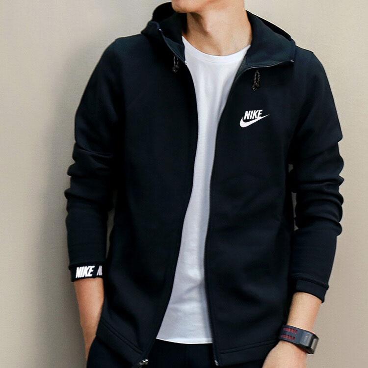 Nike Athleisure Casual Sports Logo Printing Hooded Jacket Black Men's 861743-010