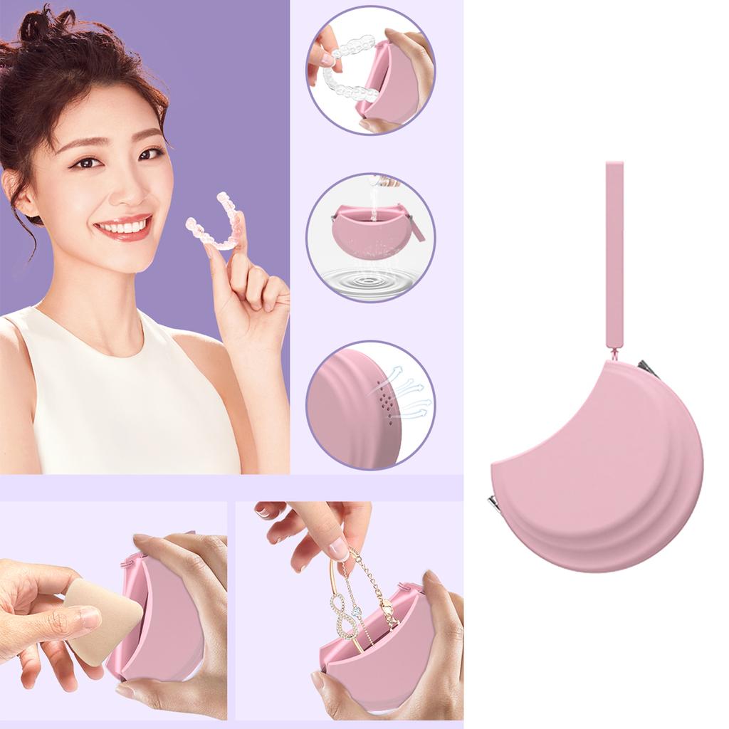 Soft Silicone Orthodontic Retainer Case Denture Storage Vent Box Hole Container Orthodontic Dental Retainer Guard