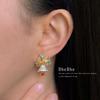 Christmas Collection: Colorful Zircon Bell Earrings, Unique Design for Autumn and Winter