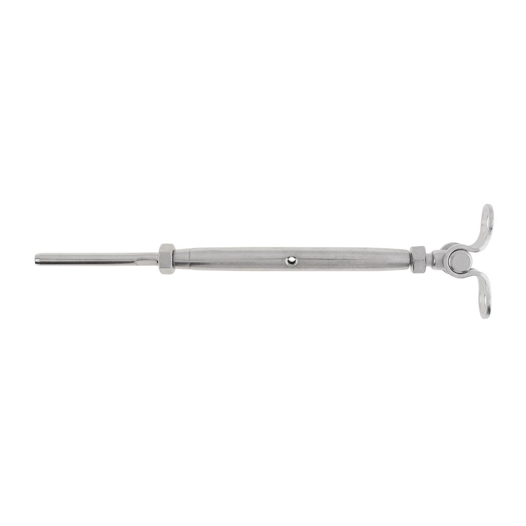 Kit Tendicavo Regolabile a 180° in Acciaio Inox T316 da 1/8 di Pollice T316 con Chiave per Montaggio su Pali in Legno
