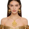 Thai Gold Plated Jewelry Set Zinc Zinc Alloy Women Jewelry Suit Simple Necklace Earrings Set  Wedding