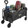 Foldable Garden Cart 72L with Adjustable Handle, in Steel and Oxford Fabric, 114x46x92 cm, Black