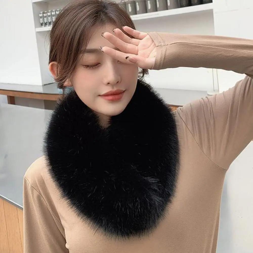 Thick Warm Double Sided Scarf Windproof Fur Collar Trim Winter Neck Wrap Winter Neck Protection