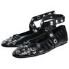 Zara Versatile Vintage Bow Detail Studded Flat Casual Shoes Women Flats Black 13578410-38