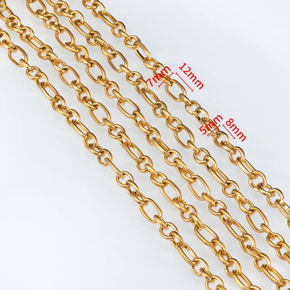 1 Meter Stainless Steel Large Heavy Chunky Hip Hop Punk Link Gold Color Chains DIY Jewelry Materials Handmade Necklace Bracelet