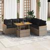 VidaXL Garden Furniture Set with Cushions 7 Pcs Grey Braided Resin Acacia 3327497