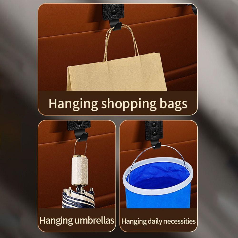 PU Leather Car Headrest Hook Adjustable Car Bag Hanger New Car Seat Hooks  Car Interior Organizer