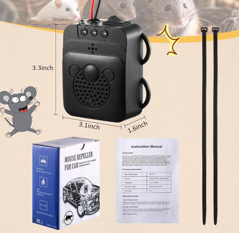 Ultrasonic Car Animal & Rodent Repeller Artifact