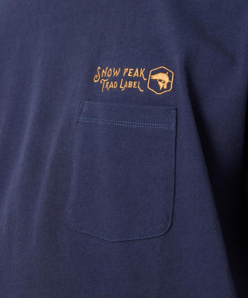 Trad Label Pocket Heavy for Men and Size Indigo [Snow Peak] L/S T-Shirt SPTL-TS-26SU907 Long-sleeved T-shirt Women, M,
