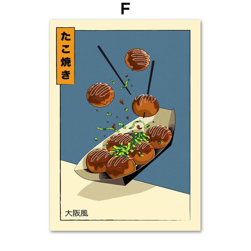 Ramen with Egg Japanese Sushi Shochu Food Wall Art Canvas Painting Nordic Posters Retro Kitchen Restaurant Wall Decor Picture