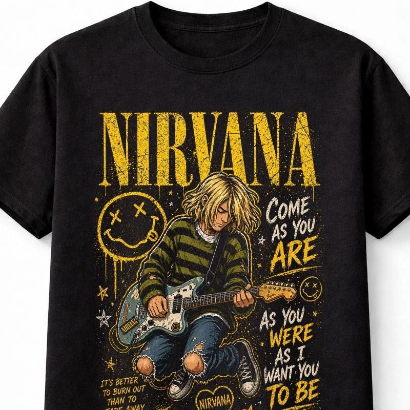 Nirvana Come As You Are Grunge Rock Kurt Cobain Band Graphic Unisex TShirt S