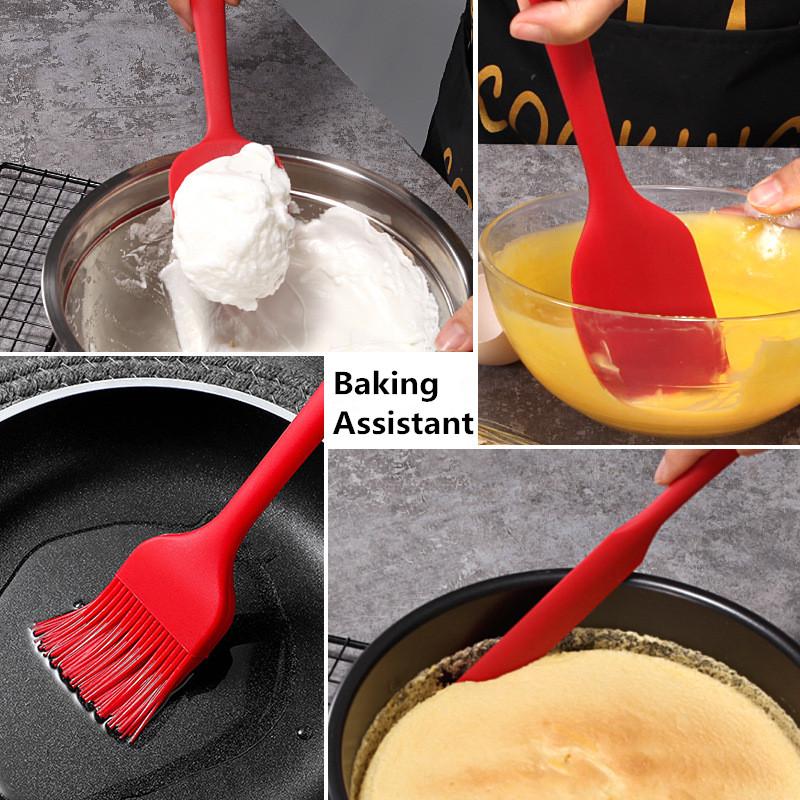 6Pcs Food Grade Silicone Non-Stick Butter Cooking Spatula Set Cooking Pastry Scraper Brush Kitchen Tools Cake Baking Mixing Tool