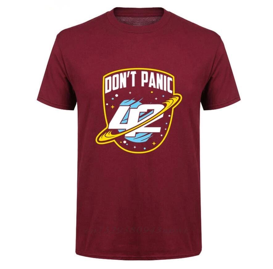 2024 Fashion Custom T shirt dont panic sci-fi 42 Hitchhiker Guide To The Galaxy T-shirt Retro Science Guide Tshirt camiseta