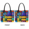  Colorful Patchwork Tote Bag Large Capacity Daily Shoulder Handbag for Women