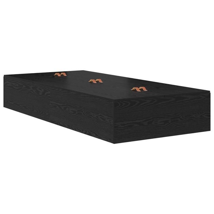 Cadre de lit de rangement vidaXL Chêne noir 90x190 cm 3335406