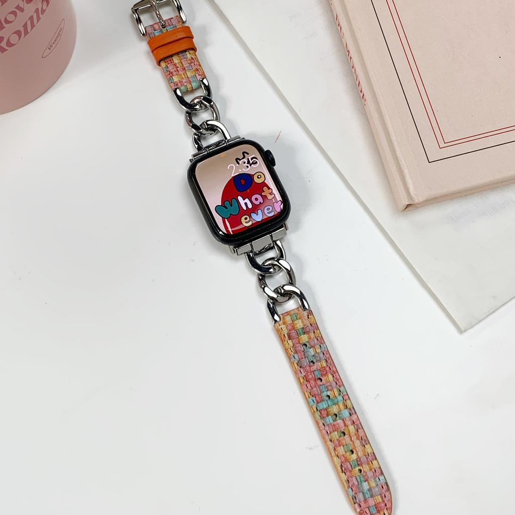 Curea din piele inoxidabilă la modă pentru Apple Watch Series 8 7 6 41 45 mm Curea stil brățară pentru IWatch Ultra 65 4 3 2 Se Band 40 44 mm Accesorii pentru bandă