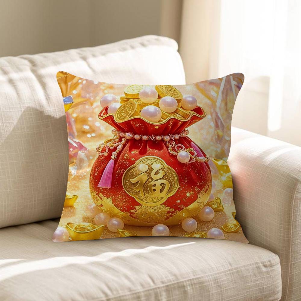 Chinese Lucky Bag Cushion Cover Pillow Cover Decor Pillowcase Printed Cushion Case For Couch
