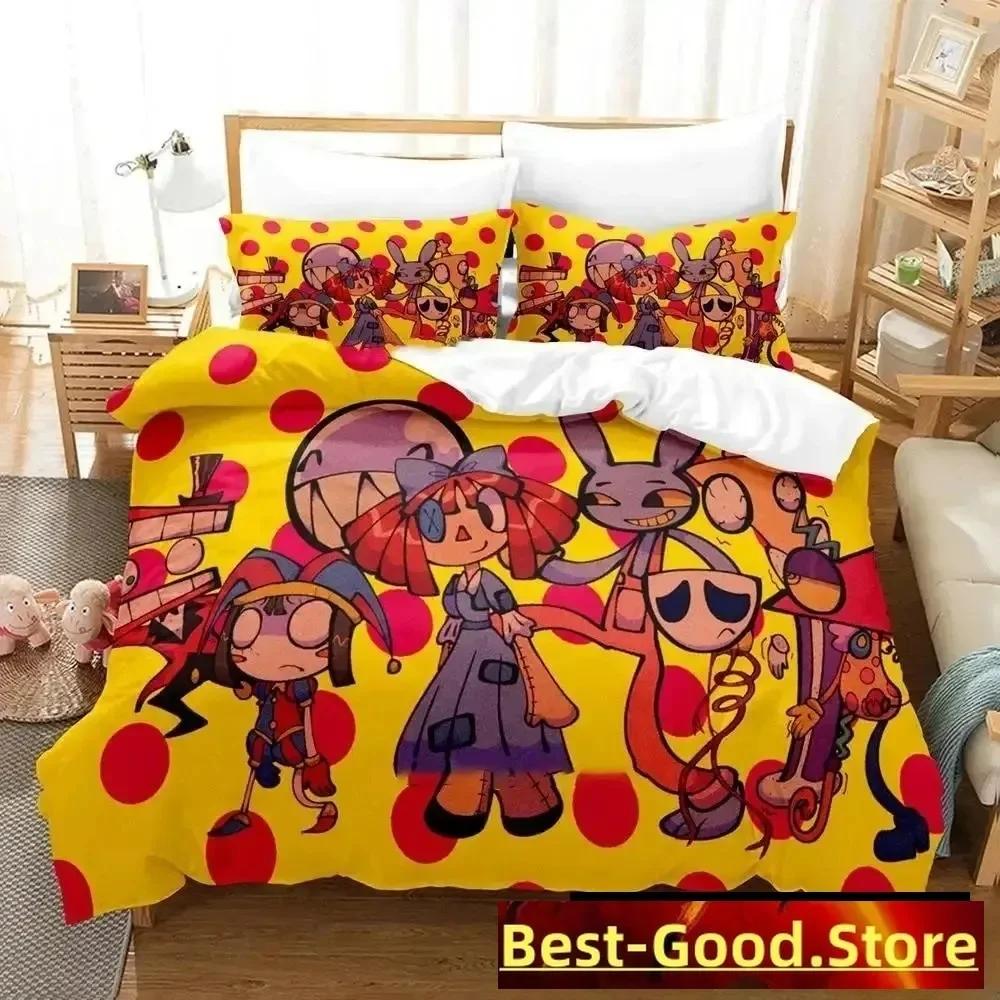 3D Erstaunliches Cartoon Digitaler Zirkus Bettwäsche Set Bettbezug Voll Queen King Größe Kissenbezug Bedruckt Erwachsener Kind Schlafzimmer Einzel Doppel