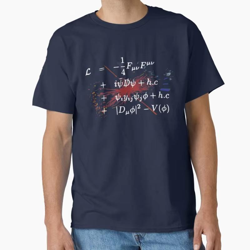 Theoretical Physics Equations  Standard Model Higgs Boson Lagrangian Particle Physics gift T shirt for men Large size Tops