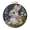 1pc Rabbit and Flower Pattern Embroidery DIY Fabric Craft Set with Tools