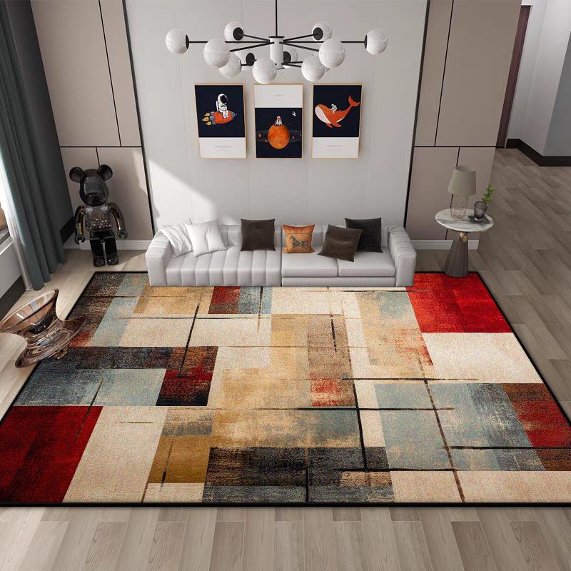 Gittermuster Postmoderne Wohnzimmerteppiche Rutschfest Großer Teppich 140x200 Heimdekoration Luxuriös Saugfähig Eingangsbodenmatten IG