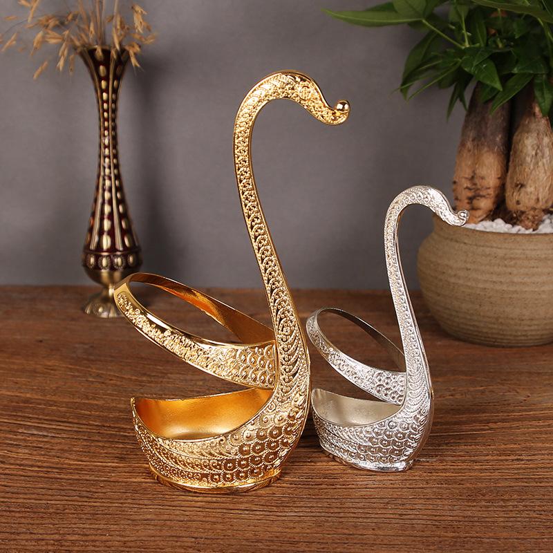 Creative fruit fork, dessert cake fork, dessert coffee spoon base, swan seat combination tableware set, large.