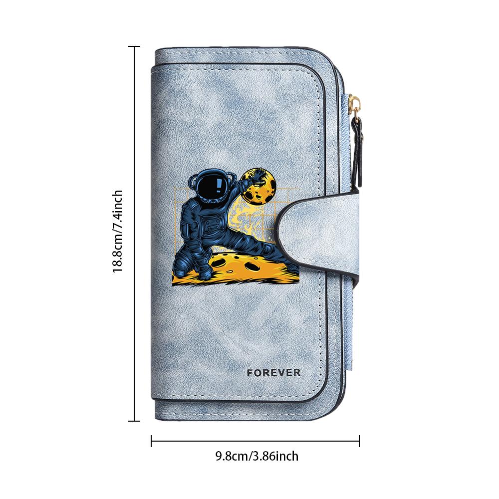 Stylish Astronaut Print Long Wallet Casual Durable Portable Purse Forever Design