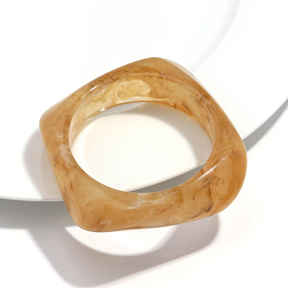 Boho Brown Irregular Acrylic Resin Chunky Bangles for Women on Hand Goth Geometric Charm Bracelets Couple Jewelry Gift
