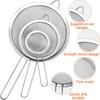 1/3Pcs/Set Mesh Strainer Kitchen Strainer Pasta Strainer with Handle Stainless Steel Wire Fine Mesh Cooking Tool Set LWLS02