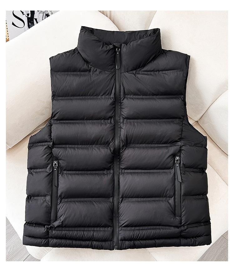 Light down cotton vest women's autumn and winter new Korean version stand-up collar vest warm vest jacket