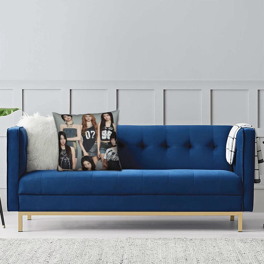 Kpop Style Babymonsters Group Pillowcase Printing Polyester Cushion Cover Decoration Pillow Case Cover Home 45X45Cm
