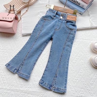 Girls Jeans Spring Autumn New Korean Style Children Denim Split Trousers Fashion Casual Girl Denim Pants