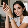 Square Watch Women Calendar Luminous Analog Display Cute Fashion Stainless Steel Band Waterproof Quartz Wristwatch Fashion Accessory - Birthday