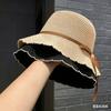 Hat women spring and autumn fashion versatile bucket hat girl retro lace pot hat casual knitted bucket hat