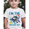 Summer Fashion Boys Short-Sleeve T-Shirt Wearing Shoes Cartoon Print Outdoor Casual