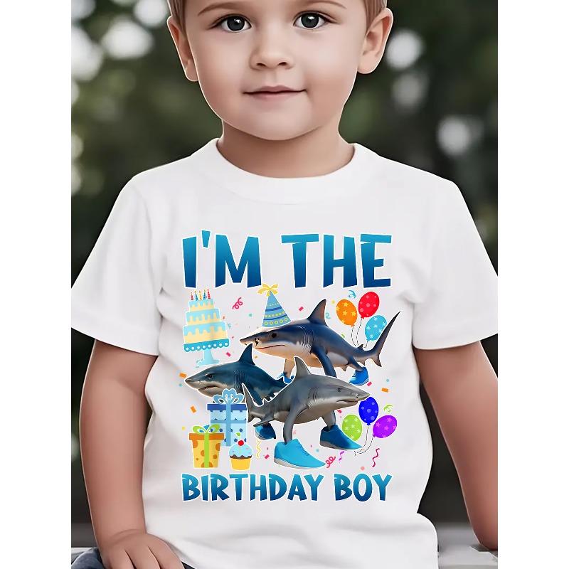 Summer Fashion Boys Short-Sleeve T-Shirt Wearing Shoes Cartoon Print Outdoor Casual