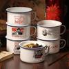 Retro Enamel Instant Noodle Bowl with Lid